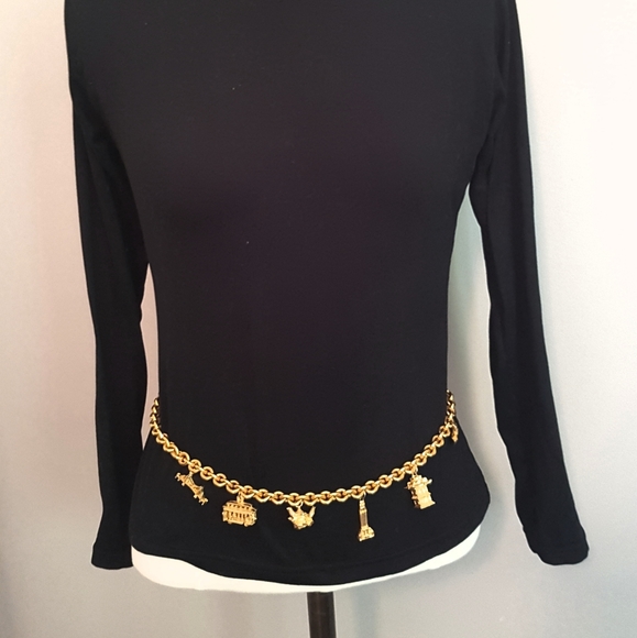 ⛴ vintage San Francisco gold charm / chain belt - Picture 2 of 8